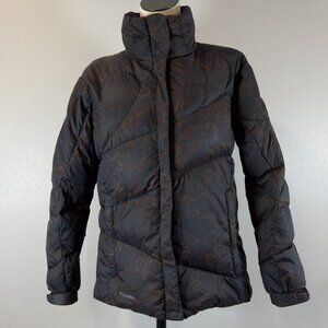 Columbia Womens Titanium 550 Jacket Black Brown Paisley 2 Way Zip Ski Coat Sz M